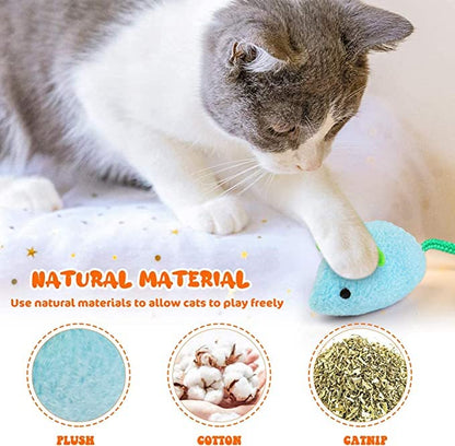 Cat Toy - 6 Pieces Mouse Plush Toys, Realistic Cute Kitten Mice Filled With Catnip