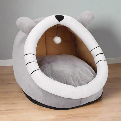 Cat Cave Bed with Hanging Toy