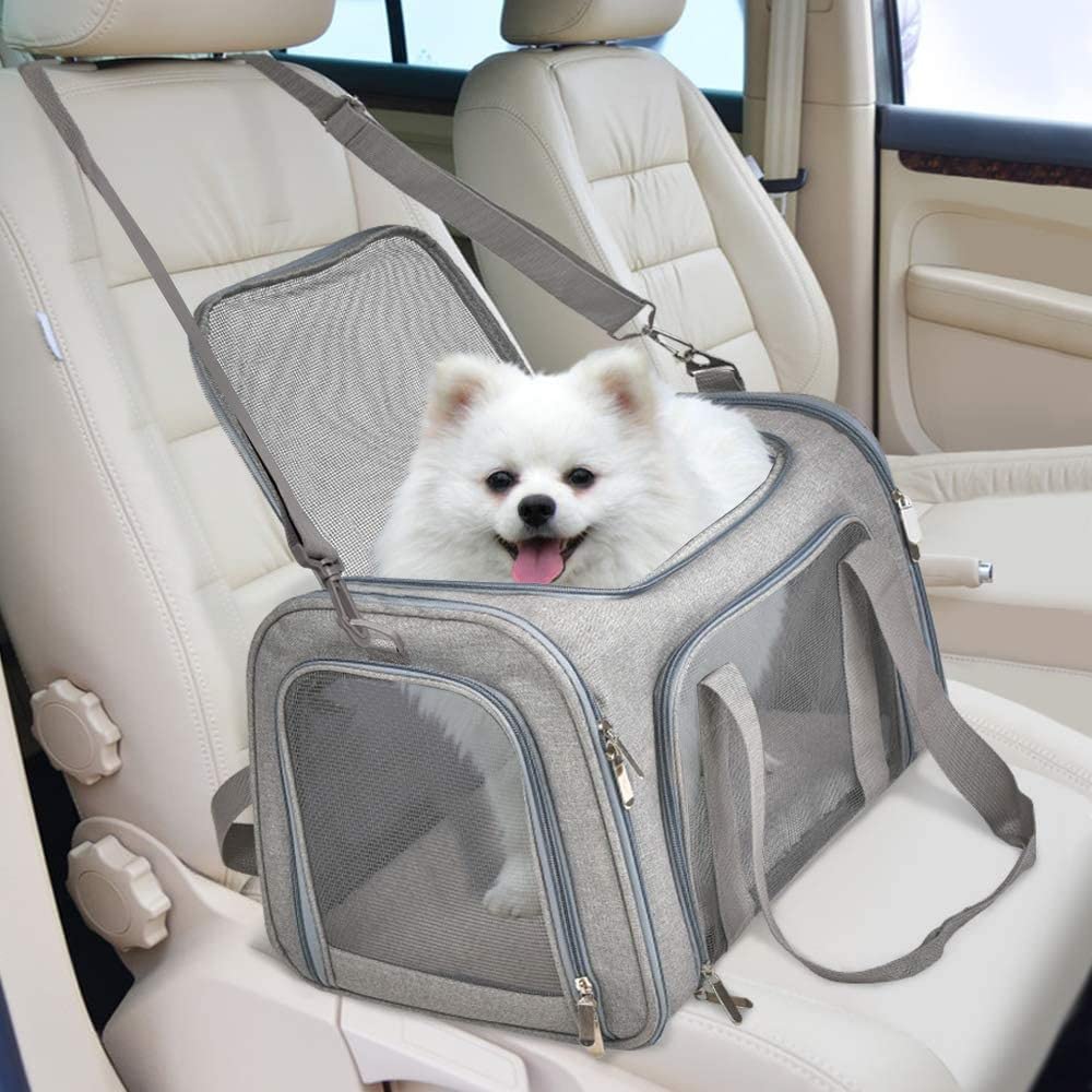 Cat Carriers Small Dog Puppy Carrier Pet Carrier Bag for Small Cats Dogs Puppies up to 4Kg, Airline Approved Small Dog Carrier Soft Sided, Collapsible Travel Puppy Carrier