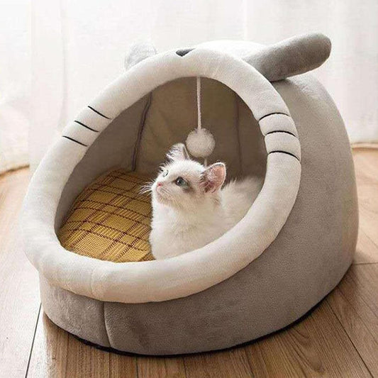 Cat Cave Bed with Hanging Toy