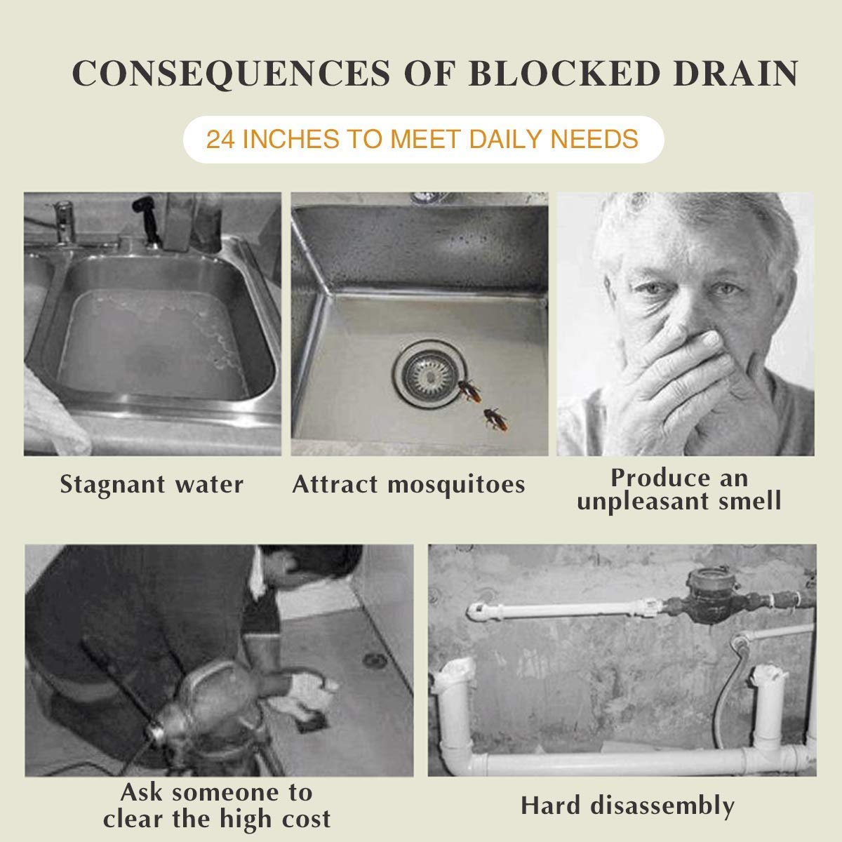 Sink Drain Clog and Hair Catcher Wire Spring - CDesk Dropship