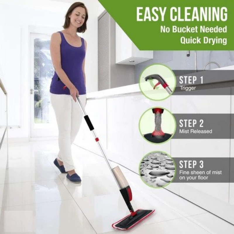 SMART 360 Degree Healthy Spray Mop With Removable Washable Cleaning Pad - CDesk Dropship