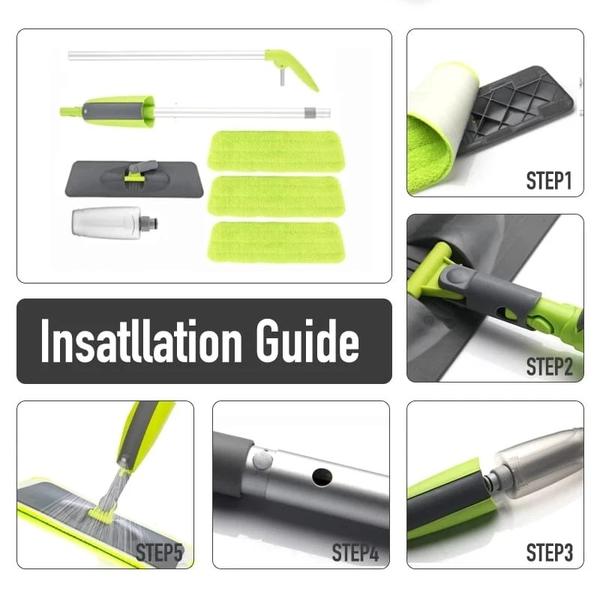 SMART 360 Degree Healthy Spray Mop With Removable Washable Cleaning Pad - CDesk Dropship