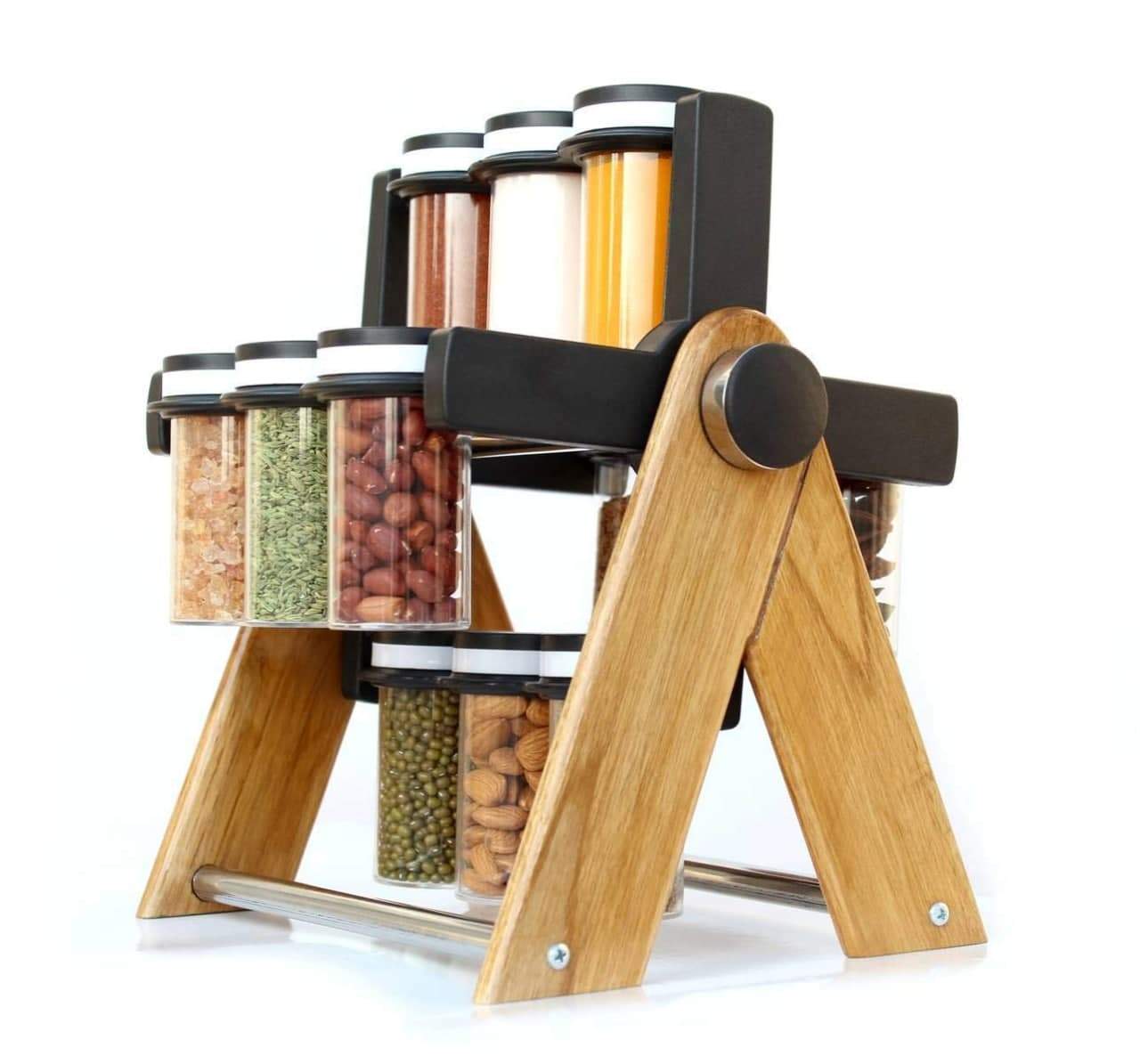 Wooden Wheel Spice Rack - CDesk Dropship